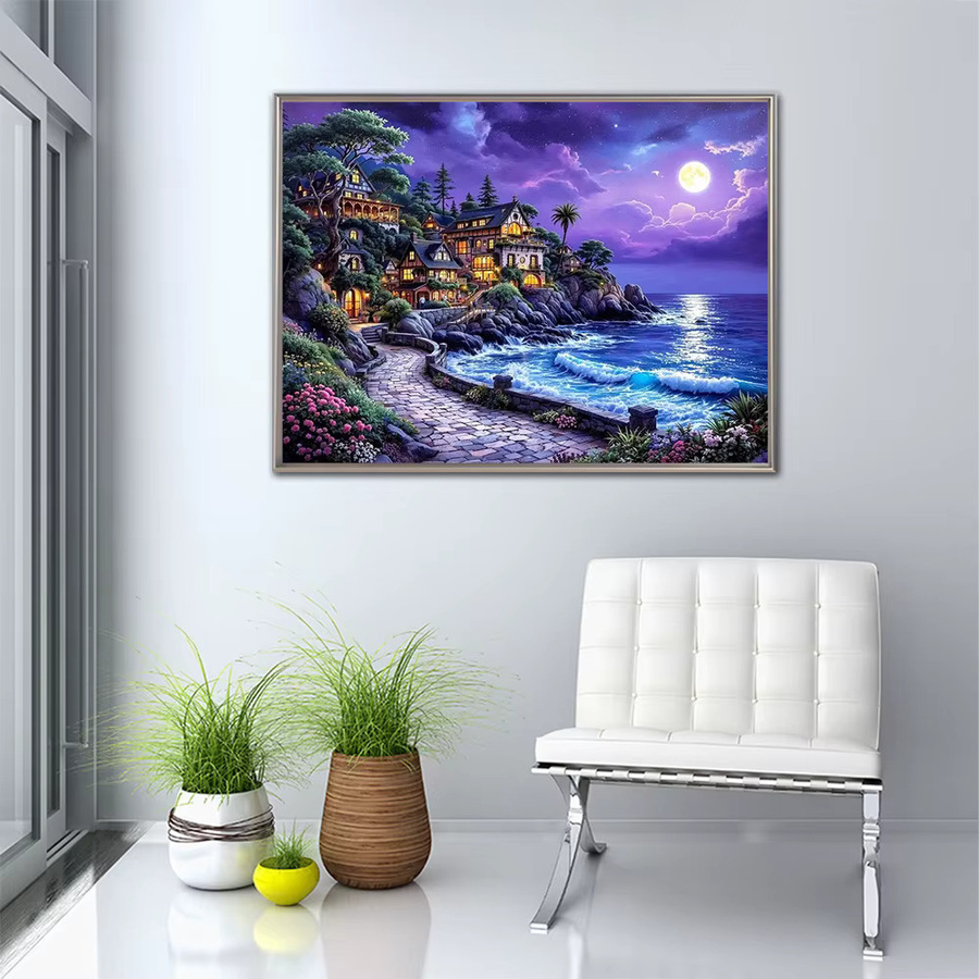 Momoart 5D-Diamantgemälde zum Selbermachen mit Landschaftsmotiv in Multicolor, geeignet für Anfänger - Bild 3