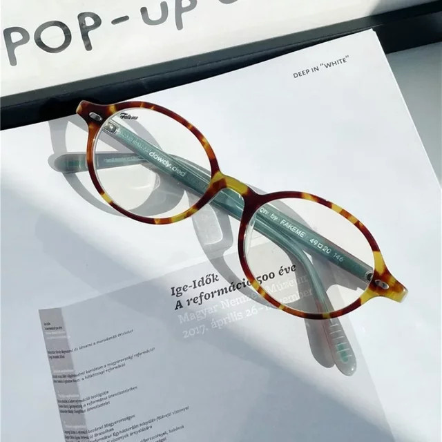 MDOD Korrektionsbrille, Rund, Vollrand, Acetat, Braun, Unisex - Bild 1