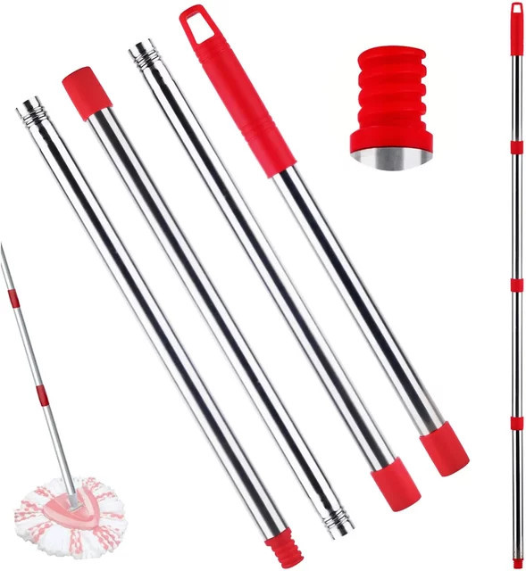 Vileda Mopp-Ersatzgriff für EasyWring und Turbo Mop-Ersatzköpfe in Rot/Silber - Bild 1