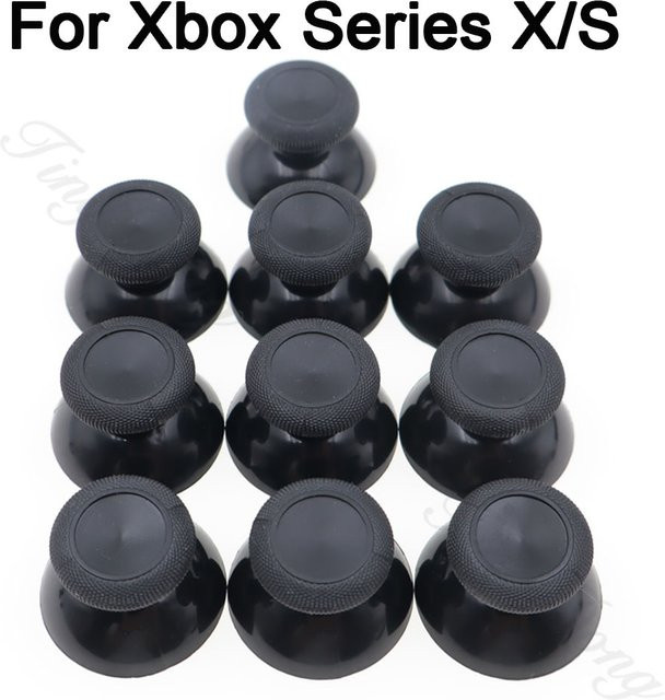 TingDong 10 Stück 3D-Analog-Stick-Abdeckungen für Xbox Series X/S Controller, Thumbstick-Kappen in Schwarz - Bild 1