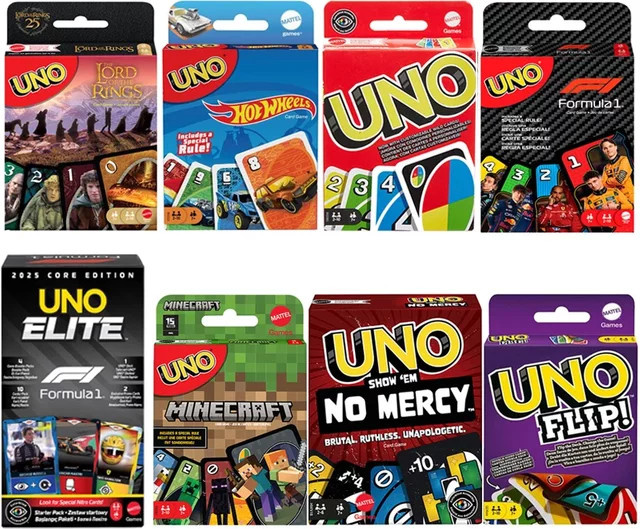 Mattel UNO Flip, Partyspiel, Super Mario, Minecraft, Hot Wheels, ab 7 Jahren - Bild 1