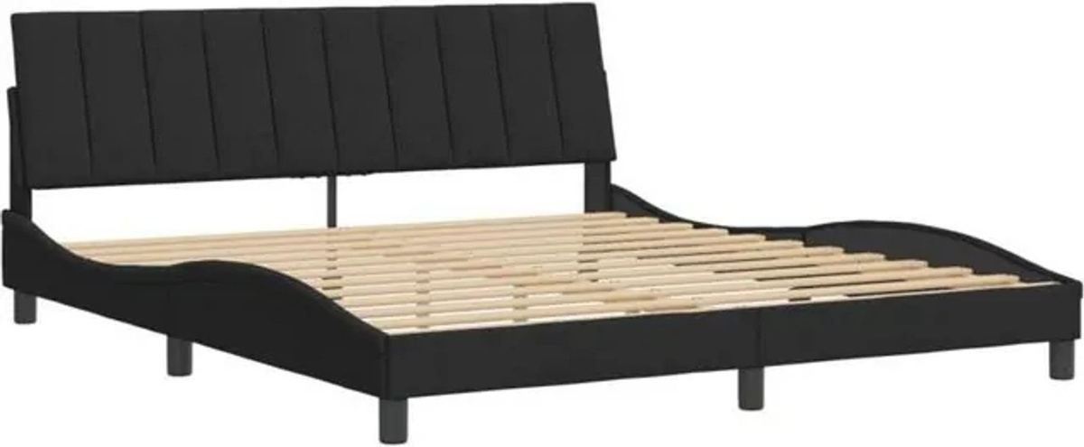 Modernes Polsterbett hanko von Vidaxl in Schwarz mit Samtbezug, B/T: 180 x 200 cm - Bild 1