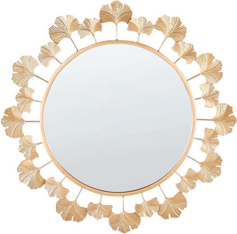 Runder Wandspiegel BELIANI in Gold aus Metall mit floralem Design, Durchmesser: 60 cm - Bild 1