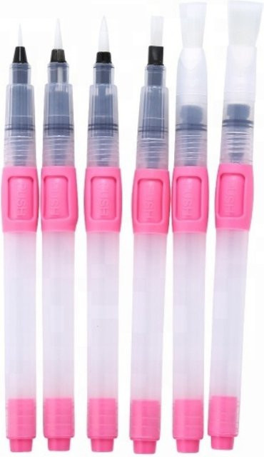 Wasserlösliches Aquarell-Set mit Füllfederhalter, Füllpinseln und Farbstiften in Pink - Bild 1