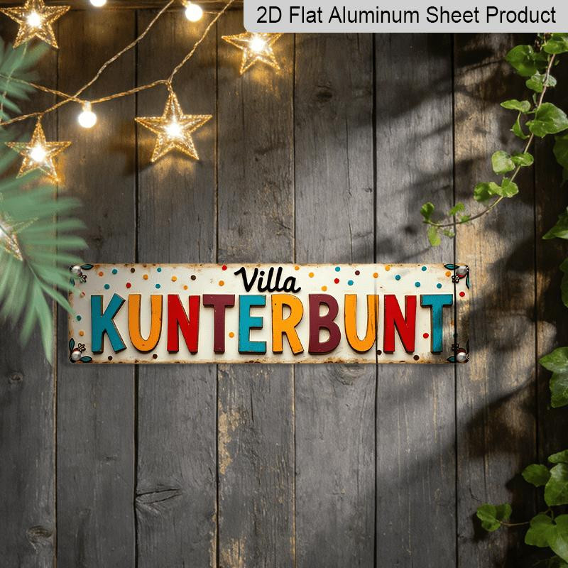 Drasawee Aluminium Dekoschild Bauernhaus-Stil Villa Kunterbunt Wanddekoration Multicolor B: 40 cm, H: 10 cm - Bild 6