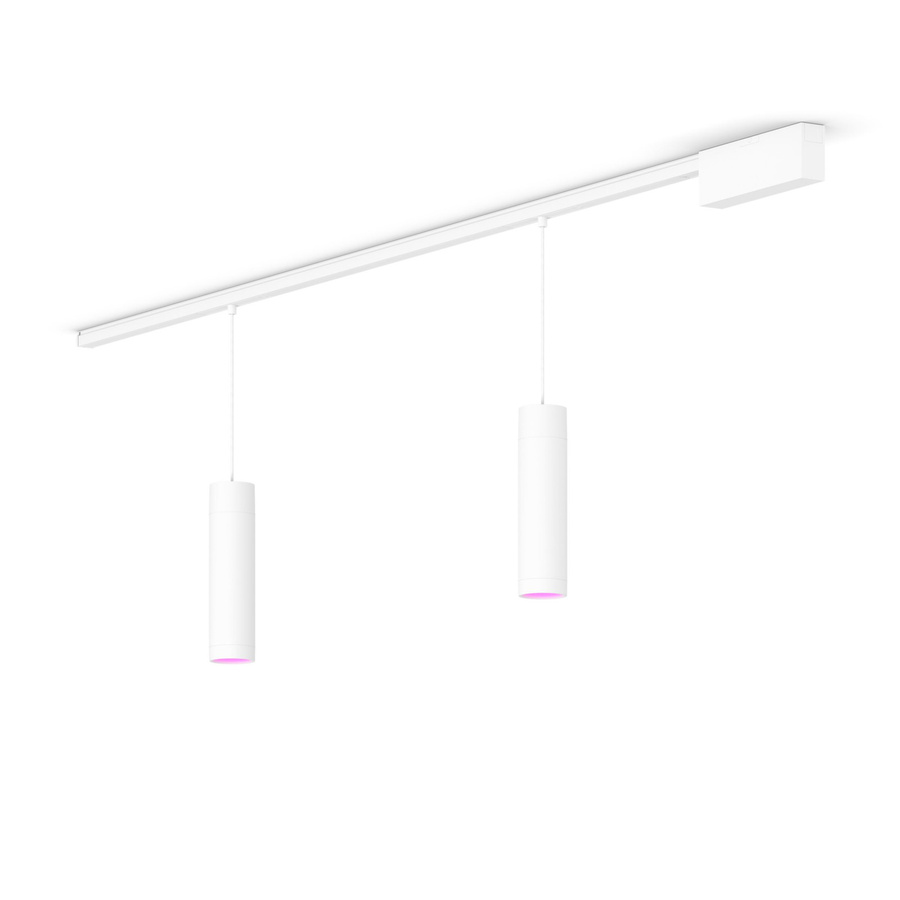 Philips Hue Perifo Basis-Set Gerade Deckenleuchte in Weiß mit 2 Pendeln - Bild 1