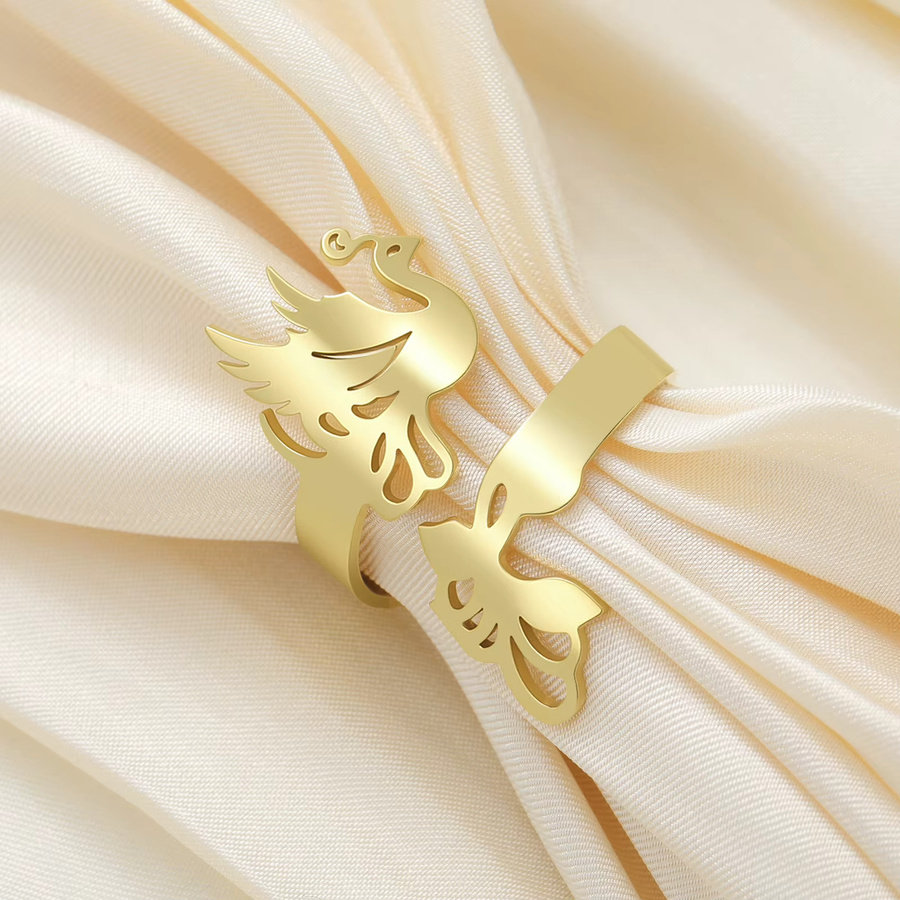 Lemegeton Ring Edelstahl, Gold, Phönix, Unisex - Bild 1