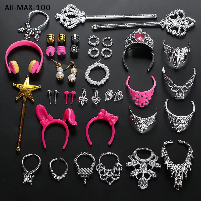 AyS Puppenschmuck, 20-teiliges Set, Ohrringe, Armbänder, Krone - Bild 2