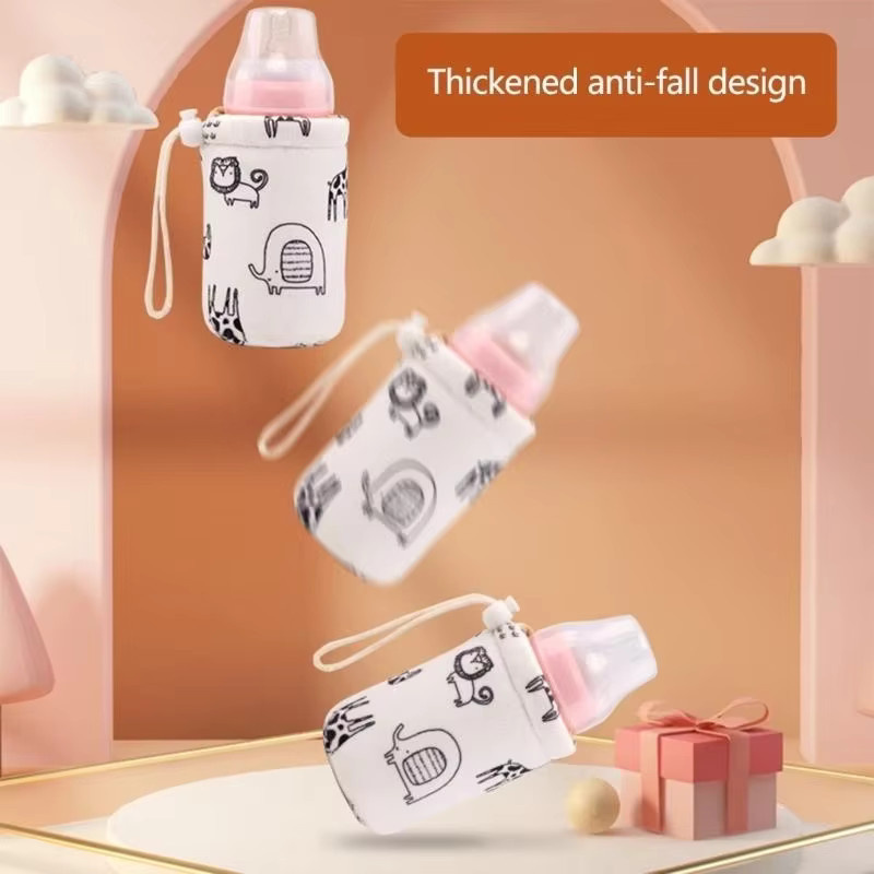 J15U Babyflaschentasche in Weiß, waschbarer Thermo-Milchflaschenwärmer für Kinderwagen und Reisen - Bild 2