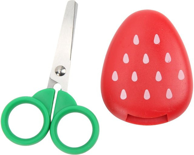 Sichere Erdbeeren-Kinderschere von Igeteck in Rot mit Magnet und Edelstahlklingen - Bild 1