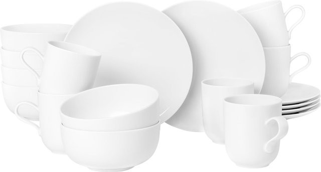 Seltmann Weiden Frühstücks-Set Liberty aus Porzellan, 18er Set, Weiß - Bild 1