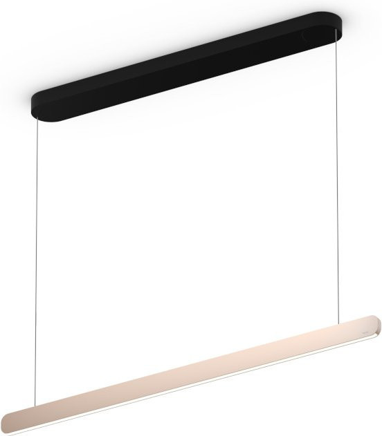 Occhio Mito linear volo 100 up LED-Pendelleuchte in Schwarz matt mit Gold matt Kopf, höhenverstellbar von 65-165 cm, inklusive Occhio air Modul und x-tra warm LED (2200K - 3500K) - Bild 1