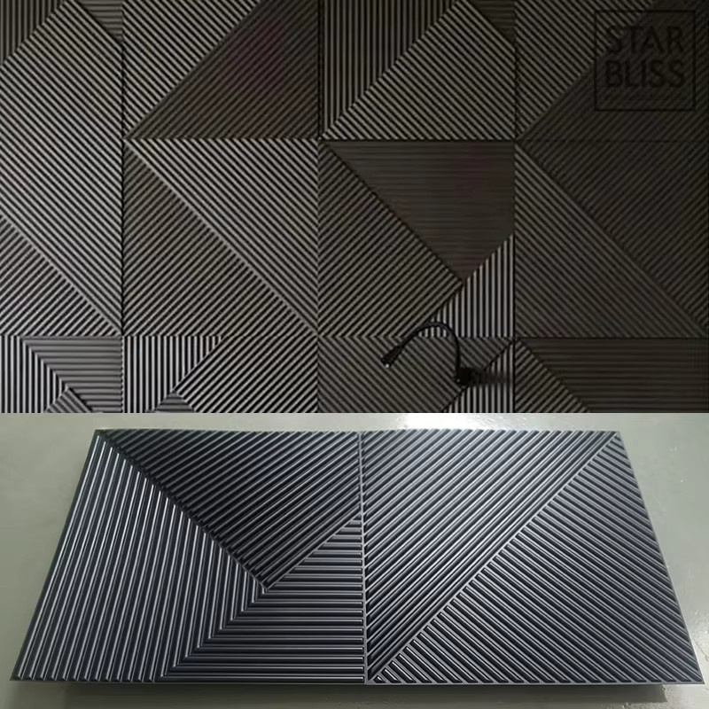 XBLOOM 4er Set 3D Wave Wandpaneele Streifen Tapete aus PVC in Weiß und Braun, B/H: 50 x 50 cm - Bild 3