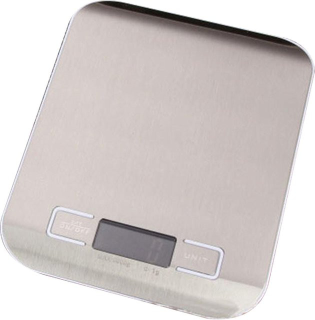 Fishine Digitale Küchenwaage mit Digitalanzeige in Weiß und Silber, Tragbare Mini-Lebensmittelwaage für Küche und Backen mit 5 kg Kapazität - Bild 1