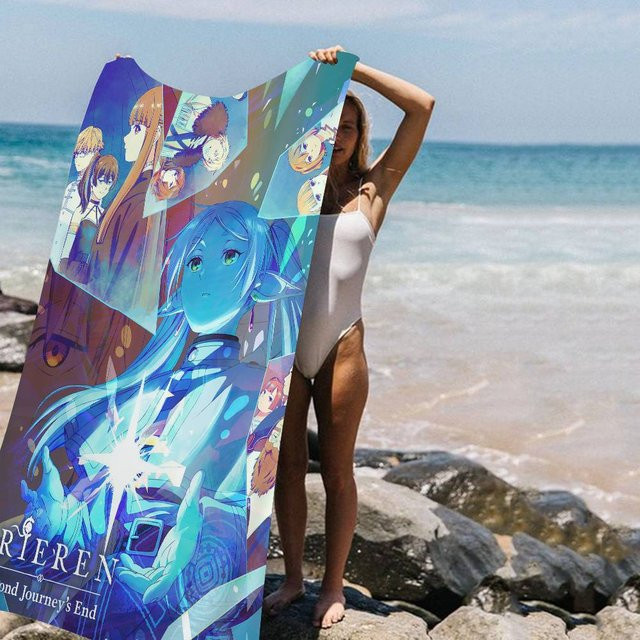 Ka Chen Muxi Frieren Anime Strandtuch für Kinder aus Mikrofaser, B: 40 cm, H: 60 cm - Bild 1