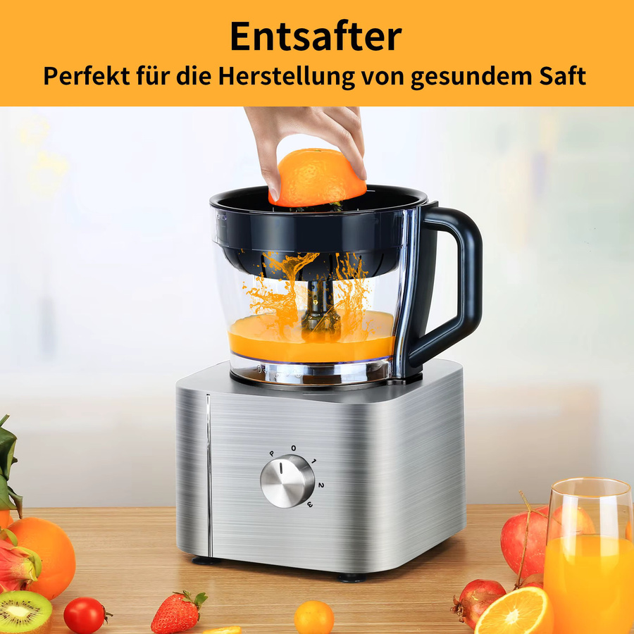 TopStrong Pro Kitchen System 11-in-1 Multifunktions-Küchenmaschine mit 1100 W, Silber, 3,2 l Schüssel und 1,5 l Mixer - Bild 5