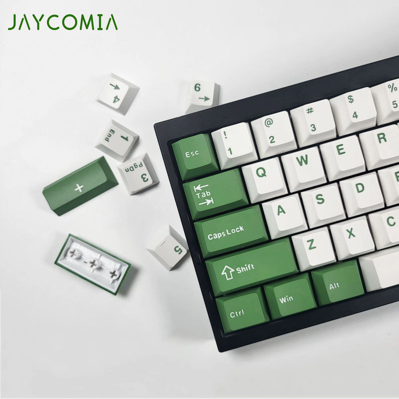 GMK Cheese Green PBT-Tastenkappen im Kirschprofil, 126 Tasten, ISO-Layout für mechanische Gaming-Tastaturen wie GMK75 oder Wooting, Farbe: Grün - Bild 3