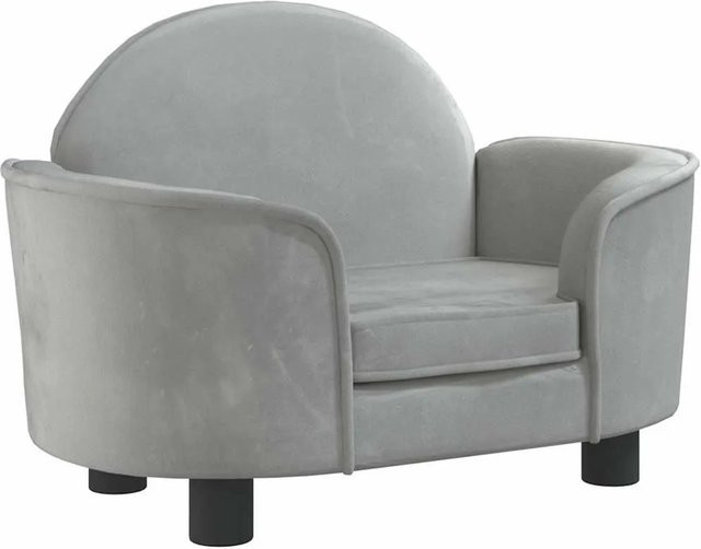 vidaXL Hundebett Sofa in Hellgrau aus Samt, B/T/H: 66 x 40 x 45 cm - Bild 1