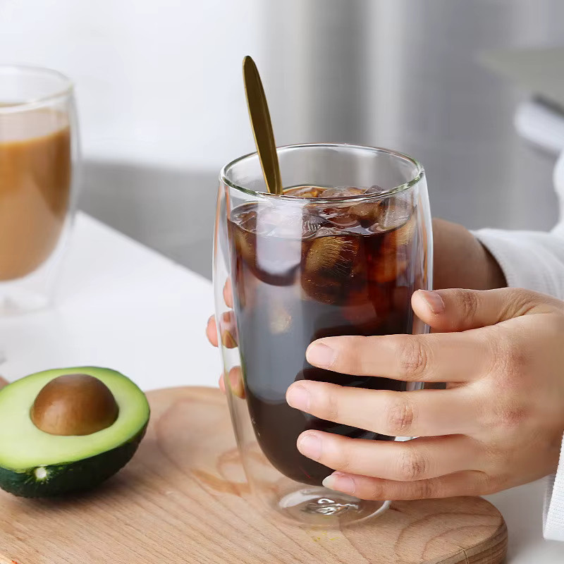 LOULONG Doppelwandige Glasbecher Transparent Handgefertigte Wärmeisolierende Tumbler für Espresso, Tee und Whisky mit 80 ml Volumen - Bild 3