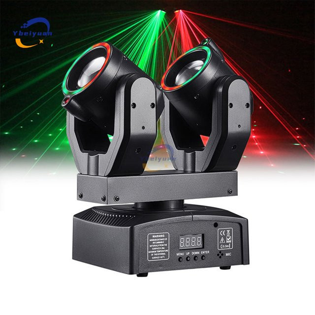 Ybeiyuan Doppel Kopf Moving Head Strahl Licht mit Blende und Fernbedienung DMX512 in Schwarz - Bild 1
