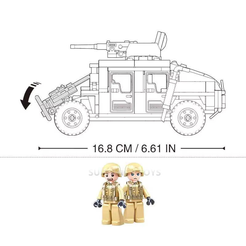 Sluban Military H1 Assault Armor Baustein-Set mit 265 Teilen in Grau und Beige - Bild 2
