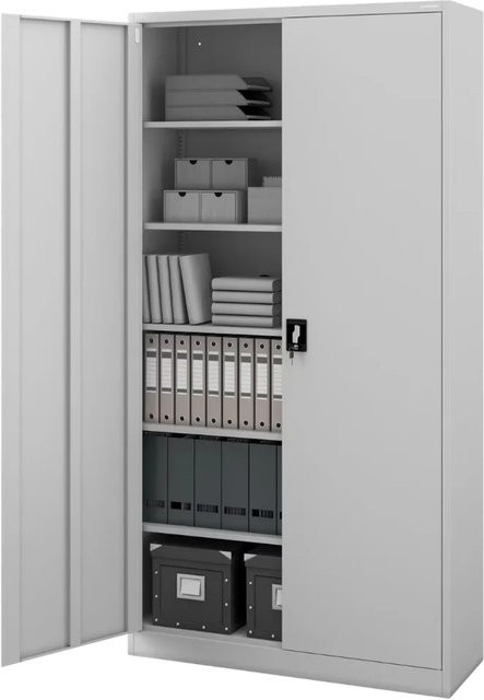 JAN NOWAK Metallschrank Grau mit 6 Ebenen, abschließbarer Büroschrank und Werkzeugschrank, H x B x T: 220 x 115 x 40 cm - Bild 1