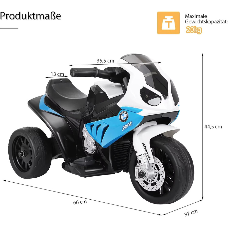 BMW Elektro-Motorrad, Dreirad-Kindermotorrad, Blau, mit Musik und Scheinwerfer - Bild 4