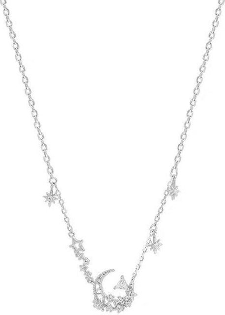 Halskette 925 Silber, Strass Mond, Damen - Bild 1