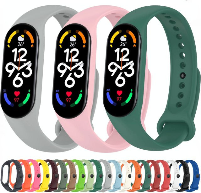 Xiaomi Uhrenarmband Silikon, Schwarz, Mi Band 7 6 5 4 3 - Bild 1