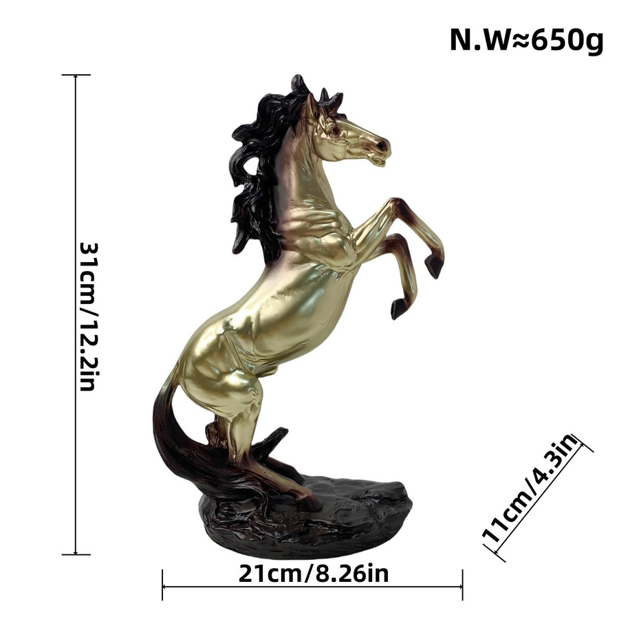 Pferde-Ornament von Yiran Furniture als Tischdekoration aus Kunstharz in Gold, Kupfer, Schwarz oder Weiß - Bild 1