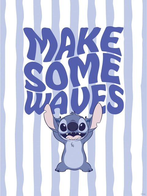 Komar Disney Lilo and Stitch Make Some Waves Wandbild Blau B: 30 cm, H: 40 cm - Bild 1