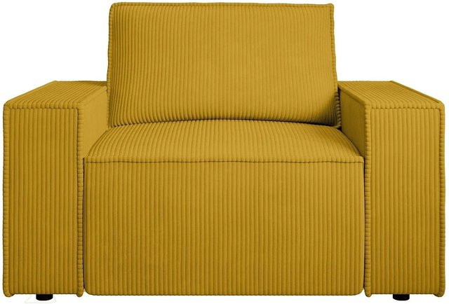 Vente-unique Sessel Amelia mit gerader Rückenlehne in Gelb, Breite: 120 cm - Bild 1