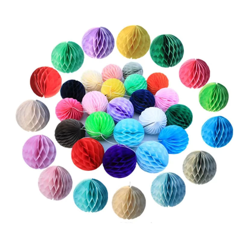 Merylover Bunte Seidenpapier-Wabenkugeln in Grün und Mehrfarben, Durchmesser: 30 cm, Dekoration für Geburtstag, Hochzeit und Babyparty - Bild 2