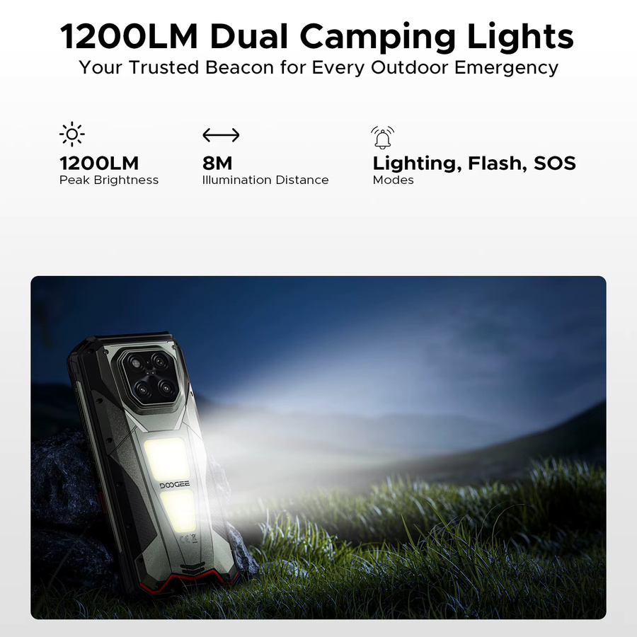 DOOGEE V Max Play 5G Robustes Smartphone in Schwarz mit 6,78-Zoll-Display, 20500 mAh Akku, NFC und Camping-Lichtern - Bild 2