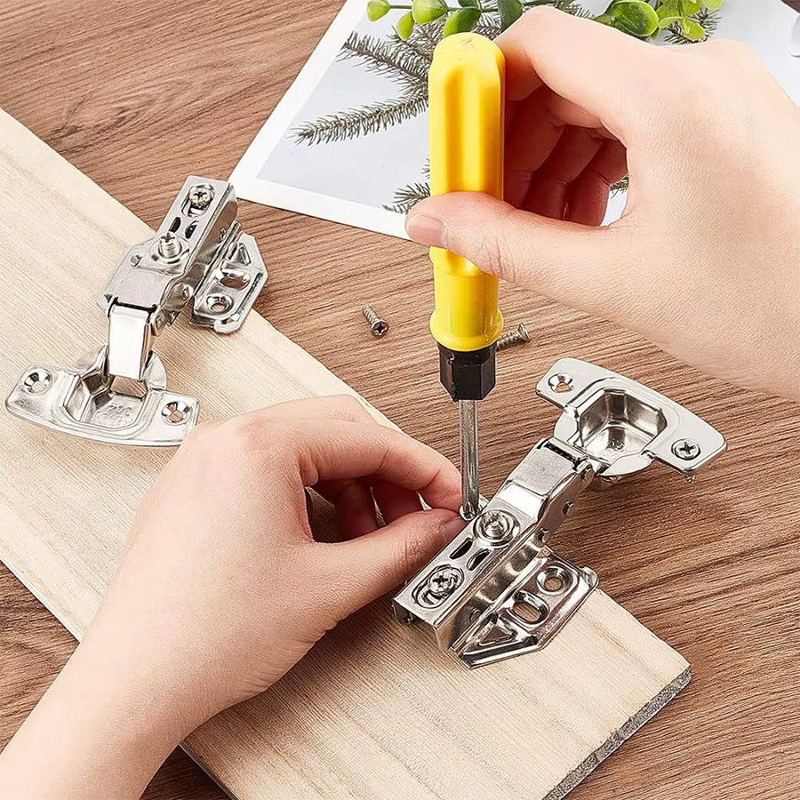 TFAAI Schranktürscharniere aus Edelstahl mit Soft-Close-Dämpfer in Silber, verdeckte Scharniere für Kleiderschränke inklusive Schrauben - Bild 2