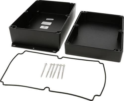Hammond Electronics 1550Z220FBK Universal-Gehäuse aus Aluminium in Schwarz, B/T/H: 22,3 x 14,7 x 8,3 cm - Bild 1
