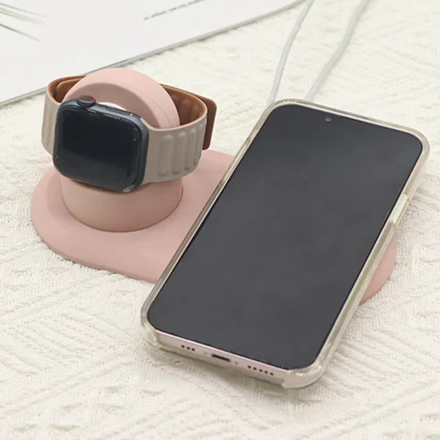 OAKCHARM Silikon Handyhalter Ständer für iPhone 13 Pro Max und Apple Watch MagSafe Ladestation Dockingstation - Bild 1