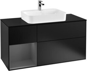 V&B Waschtischunterschrank Finion in Blau lackiert, Breite: 120 cm, Tiefe: 50,1 cm, Höhe: 50,1 cm - Bild 1