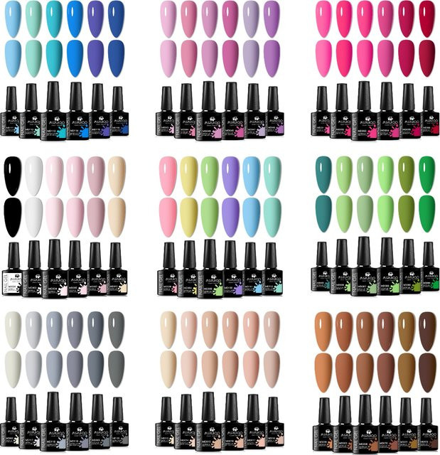MSRUIOO Nagellack-Set, 6-teilig, Farbgel, UV-LED Soak-Off - Bild 1