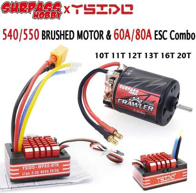 Surps hobby 550 540 combo gebürsteter motor, 60a/80a esc, für 1/10 rc crawler auto - Bild 1