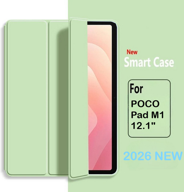 Xiaomi Tablet Schutzhülle aus PU-Leder mit Klappfunktion und Ständerfunktion in Schwarz für Redmi Pad Pro und Poco Pad - Bild 1