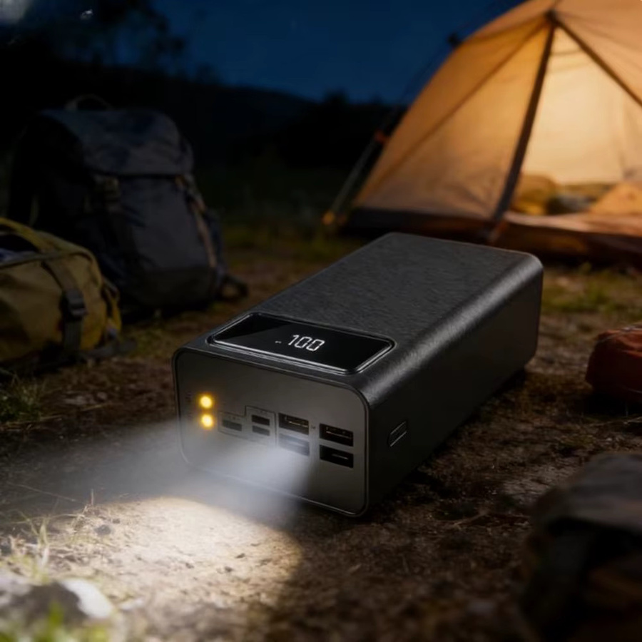 Powerbank mit 50000mAh Kapazität und Schnellladung, 4 USB-Anschlüsse und digitaler Anzeige, Schwarz - Bild 4