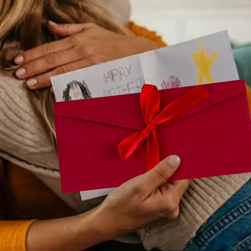 10 Stück rote Perlglanzpapier-Umschläge für kreative Hochzeitseinladungen - Bild 3