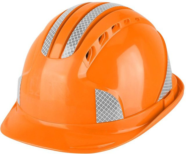 CosyHome Sicherheitshelm aus belüftetem ABS-Hartschalenmaterial mit Reflexstreifen in Orange - Bild 1
