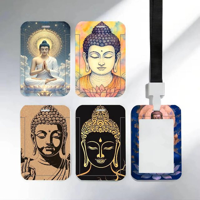 Lord Buddha Ausweishalter aus PVC in Multicolour als Kartenetui für Studenten und Arbeitskarten - Bild 1