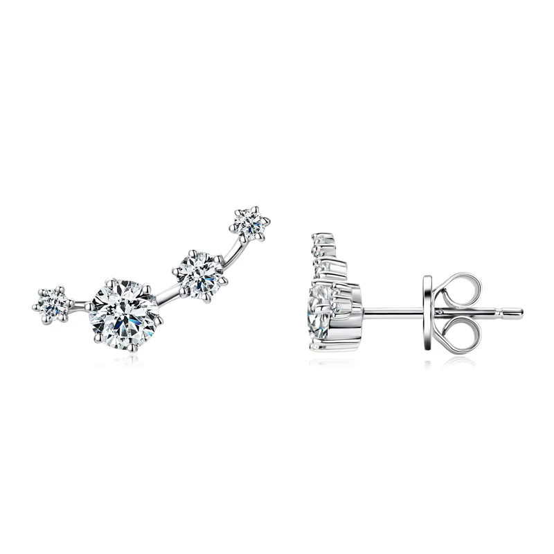 IOGOU Ohrringe Stud Climber, 925 Silber, Moissanit, Damen - Bild 4