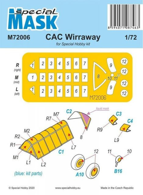 Special Hobby CAC Wirraway Mask, 1:72, Fahrzeuge - Bild 1