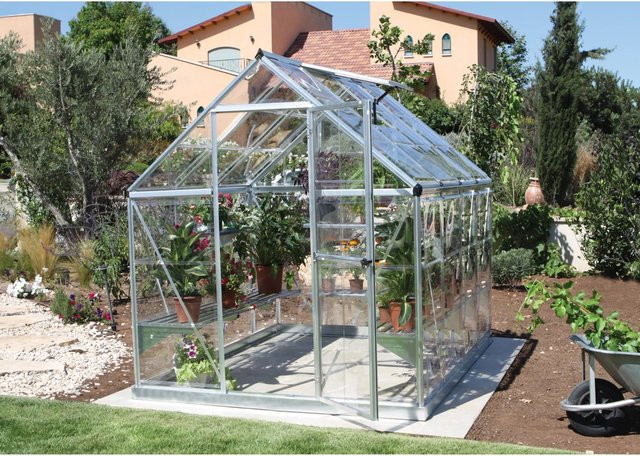 Palram Canopia Harmony Gewächshaus Silber mit Polycarbonat-Paneelen und Fundamentrahmen, B/T/H: 250 x 190 x 185 cm - Bild 1
