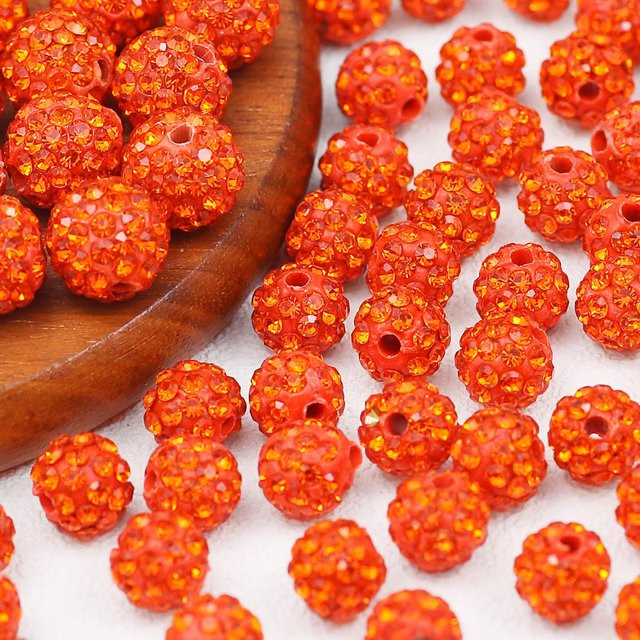 Tonperlen, 4-10mm, Orange-Rot, DIY-Schmuck - Bild 1