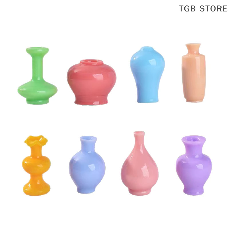 DIAPER&CORED Mini Bunte Vase Flaschen Töpfe, Puppenhaus Miniaturen, 8-teiliges Set - Bild 5